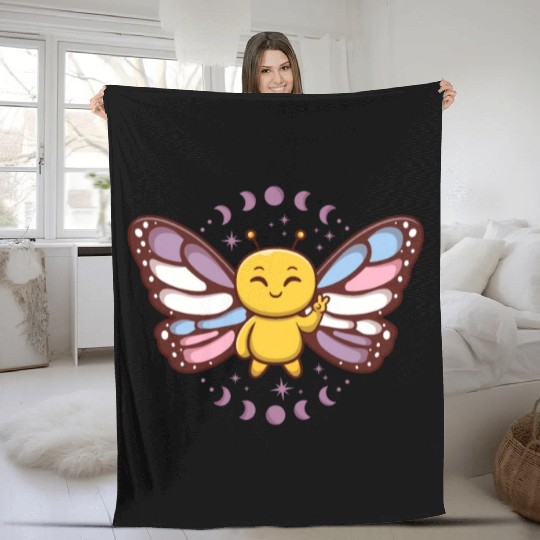 Intersex Monarch Butterfly Subtle Discreet Pride Fleece Blankets