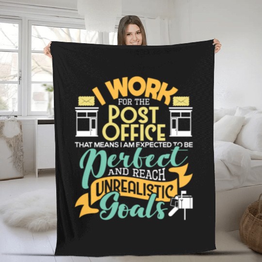 I Work For The Post Office Postal Worker Mail Fleece Blankets