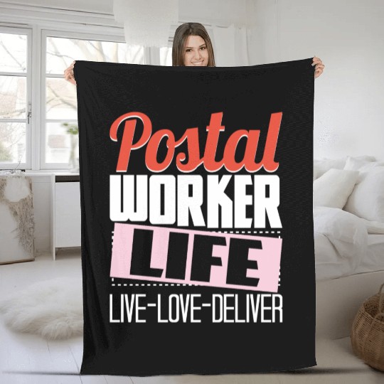 Postal Worker Life Mailman Mailwoman Postman Mail Fleece Blankets