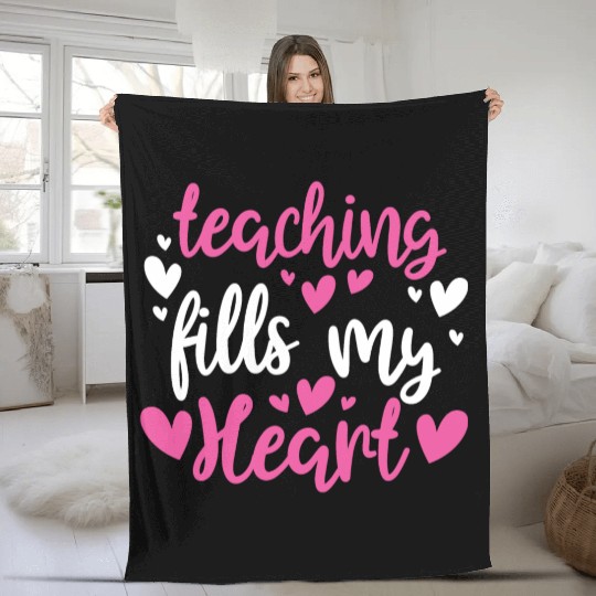 His and Her Valentine Gift Teacher Teaching Fills Fleece Blankets