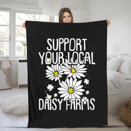 Daisy Garden Gardening Gardener Fleece Blankets