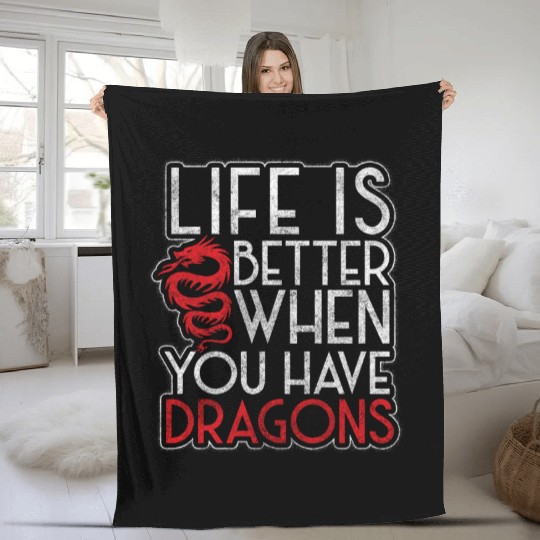 Fantasy Dragon Scales Monster Chinese Dragon Fleece Blankets