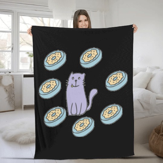Eat cat A Pizza Gift Fleece Blankets
