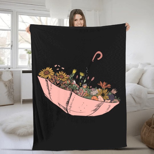 Stronger than the storm sublimation Fleece Blankets