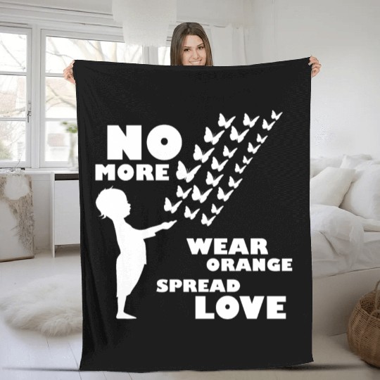 wear orange spread love anti gun violence Fleece Blankets