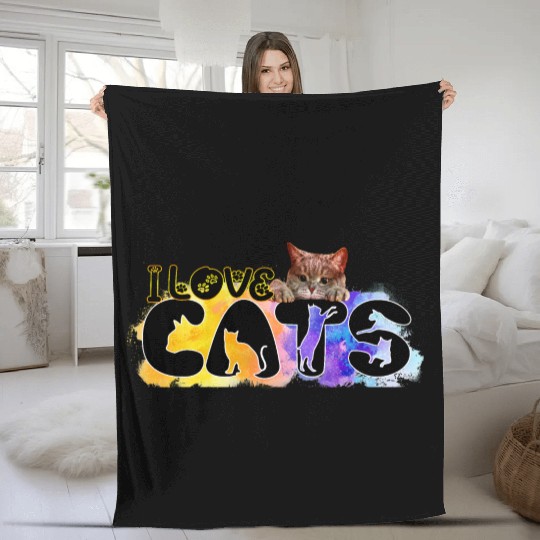 I love Cats Classic Fleece Blankets