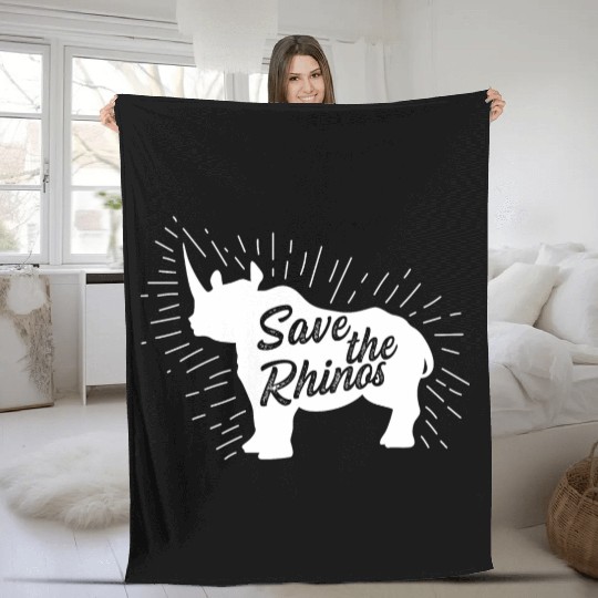 Save the Rhinos Vegan Gift Fleece Blankets