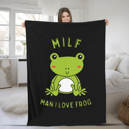 MILF Man I Love Frog Fleece Blankets