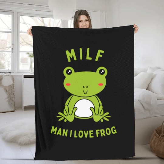 MILF Man I Love Frog Fleece Blankets