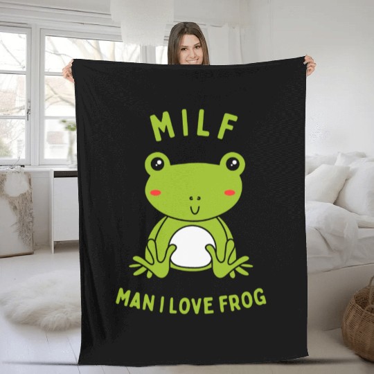 MILF Man I Love Frog Fleece Blankets
