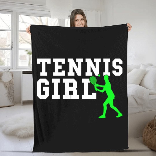 tennis girl Fleece Blankets