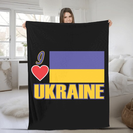i love ukraine Fleece Blankets
