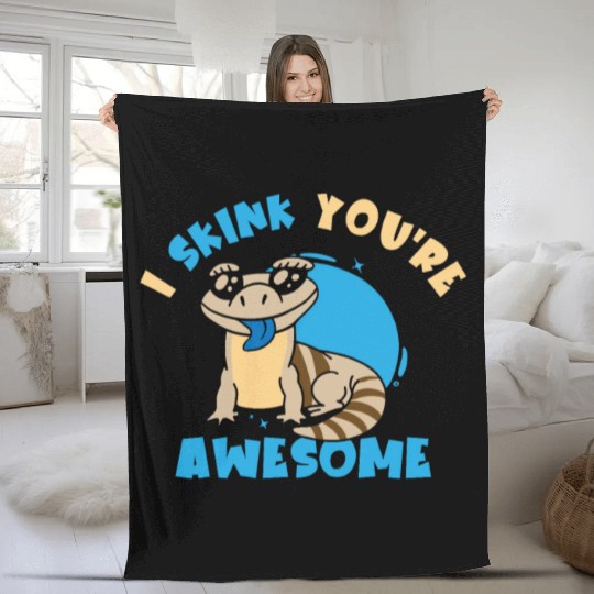 Herpetology Skink Lizard Wildlife Reptile Fleece Blankets