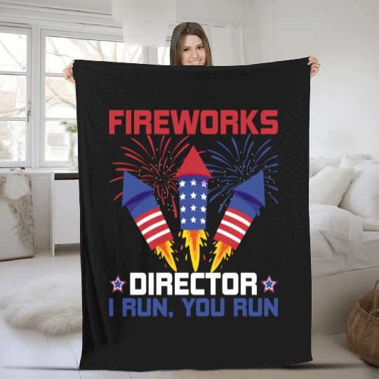 Fireworks Director Fleece Blankets
