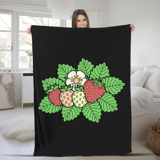 Strawberry Icon Fleece Blankets