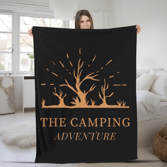 the camping advanture Fleece Blankets