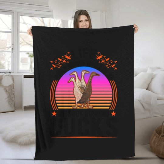 Life Would Be So Boring Without Running Ducks Fleece Blankets