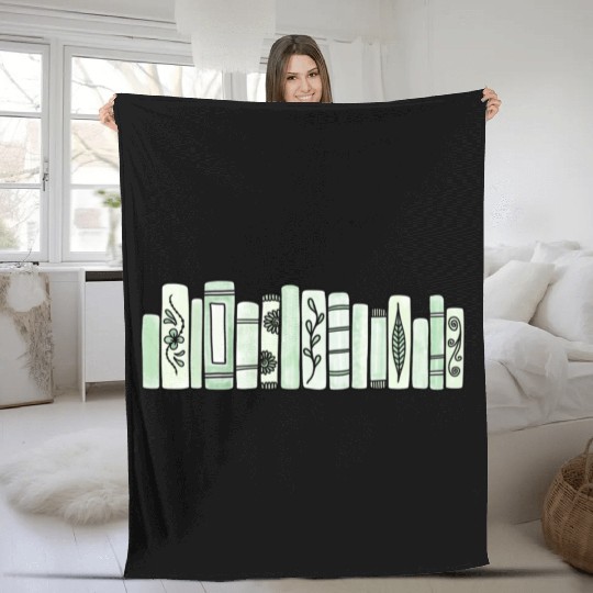 Green Pastel Books Fleece Blankets