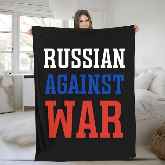 Russian Against war outline Fleece Blankets