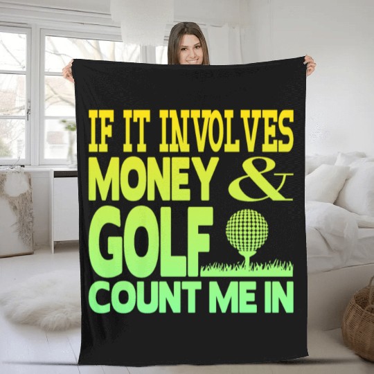 Money and golf Fleece Blankets