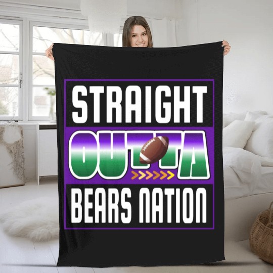 Straight Outta Bears Nation Football Full Icon Fleece Blankets