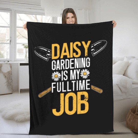 Daisy Garden Gardening Gardener Fleece Blankets