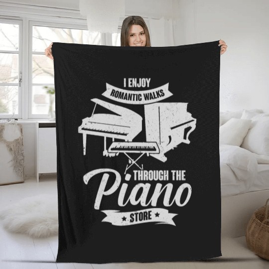 I Enjoy Romantic Walks Through The Piano Store Fleece Blankets