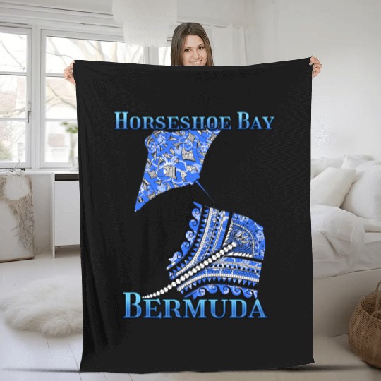 Horseshoe Bay Vacation Tribal Stingrays Fleece Blankets