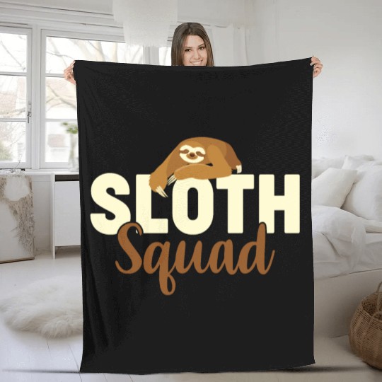 Sloth Sloths, Squad Sloth Squad Fleece Blankets