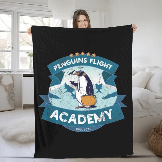 Penguin Academy Fleece Blankets