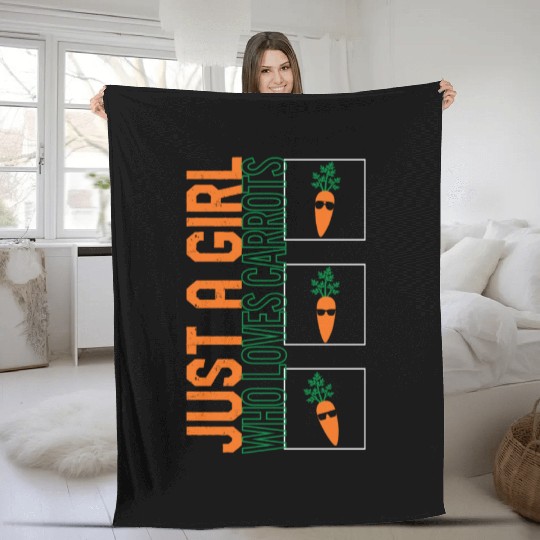 Carrot Vegetable Fleece Blankets, Just A Girl Who Loves