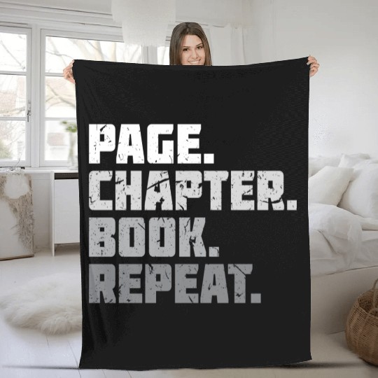 Page Chapter Book Lover Reading Fleece Blankets