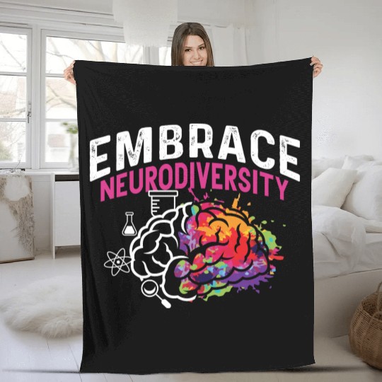 Embrace Neurodiversity Psychiatrist Gift Fleece Blankets