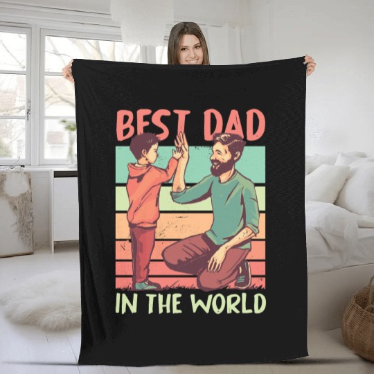 Funny Dad Daddy Best Dad Father Fun Lovers Fleece Blankets