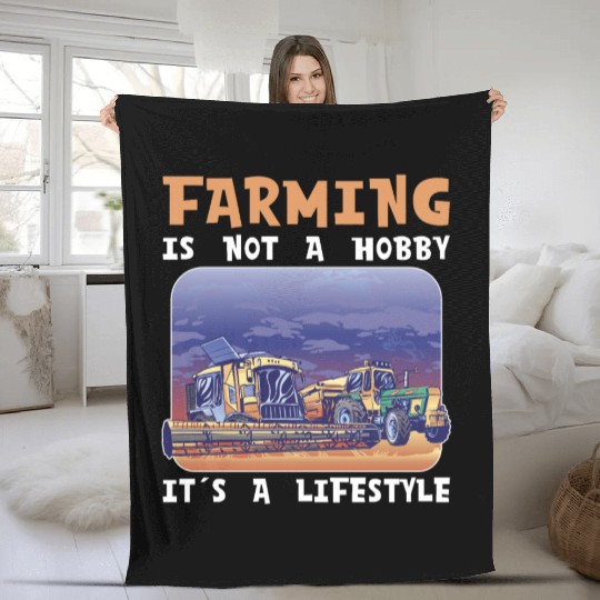 Farming it´s a lifestyle farmer farmers farm Fleece Blankets