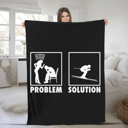 Skiing Skiers Statement Problem Solution. Fleece Blankets