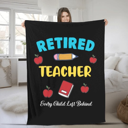 retired teacher funny retirement gift Fleece Blankets