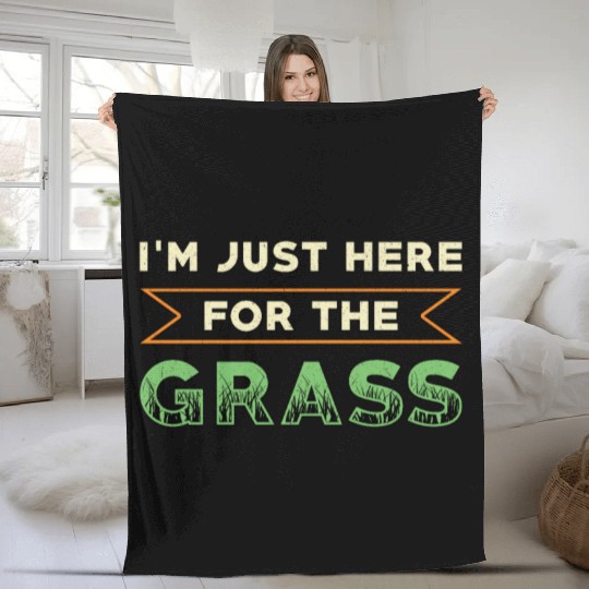 Lawn Mower I'm Just Here For The Grass Lawn Mowing Fleece Blankets