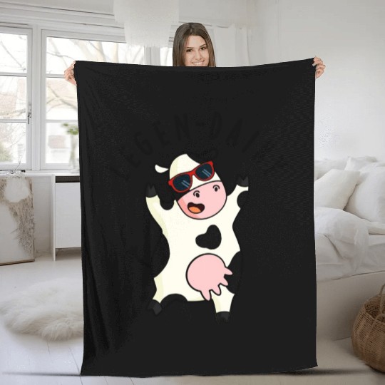 Legen-dairy Funny Dairy Cow Pun Fleece Blankets