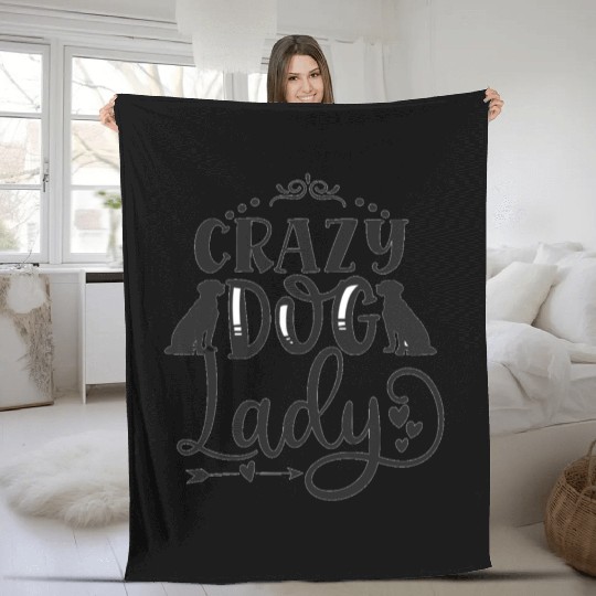 Crazy Dog Lady Fleece Blankets