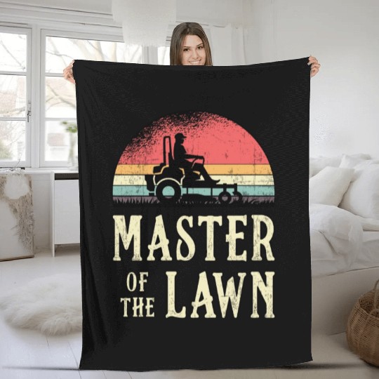 Lawn Mower Master Of The Lawn Garden Lawn Mowing Fleece Blankets