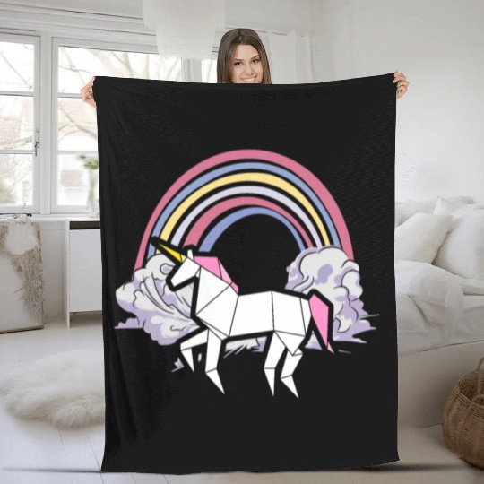 Origami Unicorn Lover Origami Master Paper Folder Fleece Blankets