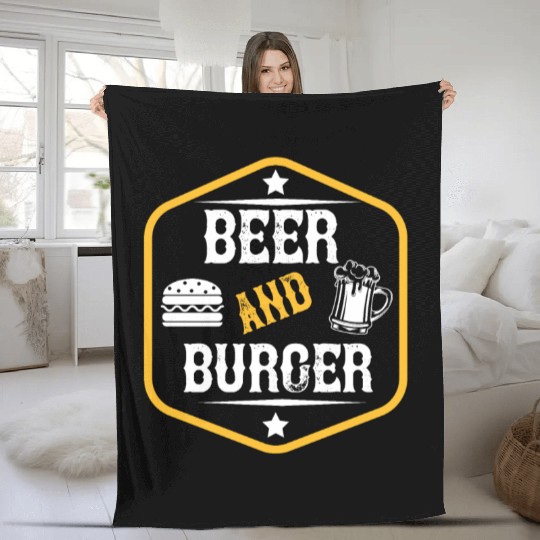 Beer and burger Fleece Blankets