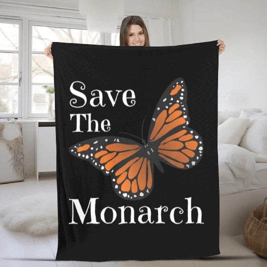 Butterfly Save The Monarch Butterflies Pollinators Fleece Blankets