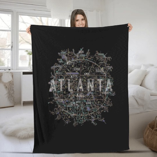 Atlanta Pilot Aviation Air Traffic Control Airspac Fleece Blankets