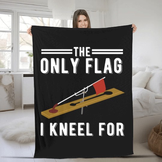 Ice Fishing Tip Up Flag Only Flag I Kneel For Fleece Blankets