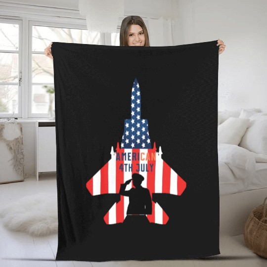 4th Of July US Military. 4th of July, AmeriCAN Fleece Blankets