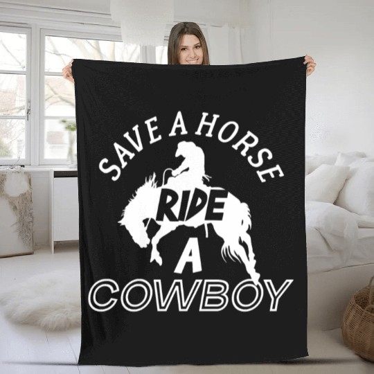 Ride A Cowboy Fleece Blankets