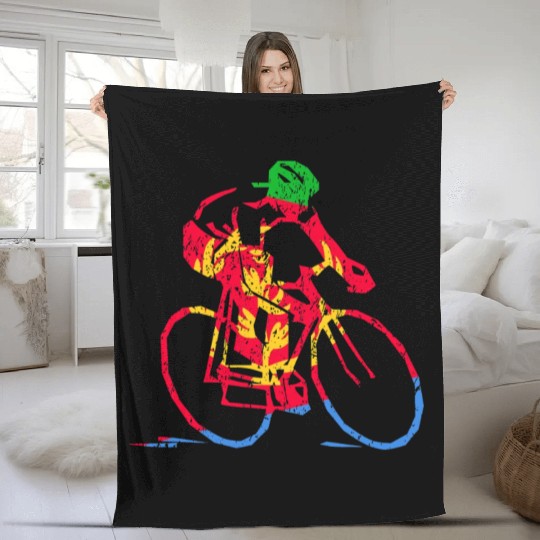 Eritrean Cyclist Road Racing Tour Cycling Race Fleece Blankets