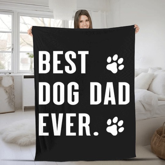 best dog dad ever Fleece Blankets